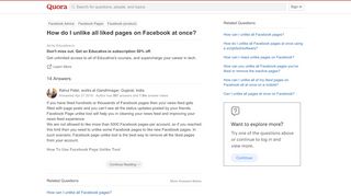
                            9. How to unlike all liked pages on Facebook at once - Quora