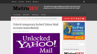 
                            9. How to unlock a locked Yahoo Mail account quickly? - MatruDEV