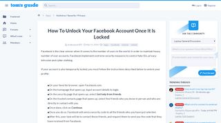 
                            10. How To Unlock Your Facebook Account Once It Is Locked | Tom's ...