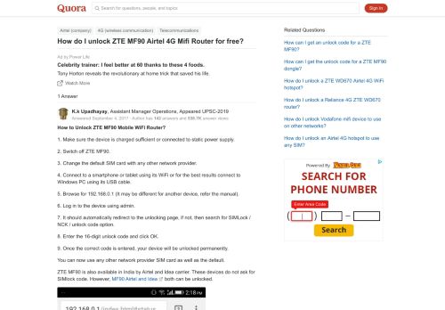 
                            9. How to unlock ZTE MF90 Airtel 4G Mifi Router for free - Quora