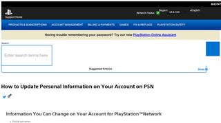 
                            13. How to Update Personal Information on your ... - PlayStation Support