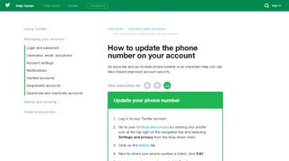 
                            10. How to update the phone number on your account - Twitter support