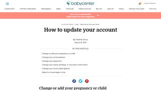 
                            7. How to update your account | BabyCenter