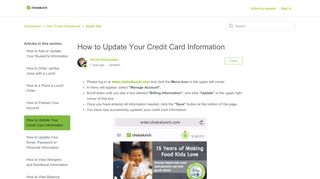 
                            6. How to Update Your Credit Card Information – Choicelunch