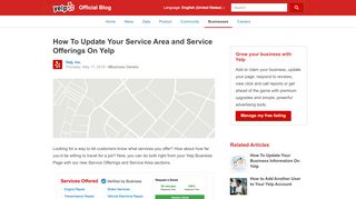 
                            10. How To Update Your Service Area and Service Offerings On Yelp - Yelp