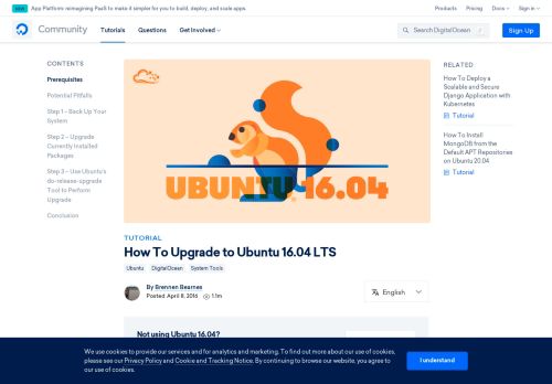 
                            9. How To Upgrade to Ubuntu 16.04 LTS | DigitalOcean