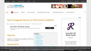 
                            13. How To Upgrade Ubuntu To 18.10 Cosmic Cuttlefish - LinuxConfig.org