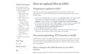 
                            9. How to upload files to GEO — YeoLab-welcome 0.1.0 documentation