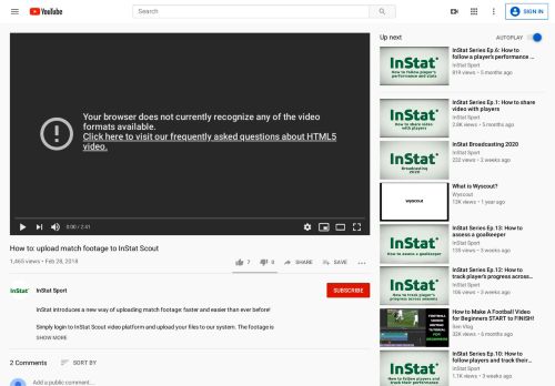 
                            11. How to: upload match footage to InStat Scout - YouTube
