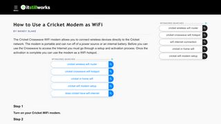 
                            1. How to Use a Cricket Modem as WiFi | It Still Works