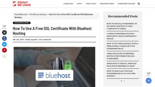 
                            9. How To Use A Free SSL Certificate With Bluehost Hosting