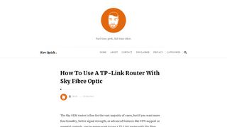 
                            3. How To Use A TP-Link Router With Sky Fibre Optic - Kev Quirk