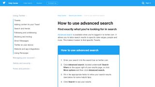 
                            6. How to use advanced search - Twitter support