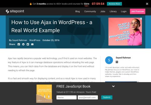 
                            13. How to Use Ajax in WordPress - a Real World Example — SitePoint