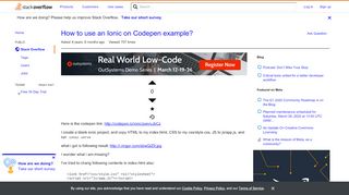 
                            11. How to use an Ionic on Codepen example? - Stack Overflow