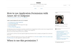 
                            13. How to use Application Permission with Azure AD v2 endpoint - tsmatz