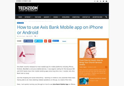 
                            13. How to use Axis Bank Mobile app on iPhone or Android | TechZoom