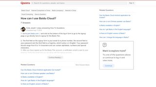 
                            10. How to use Baidu Cloud - Quora