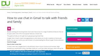 
                            7. How to use chat in Gmail to talk with friends and family | Digital Unite