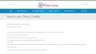 
                            10. How to use Cherry Credits | ePinoyload.com