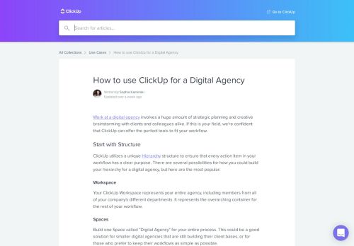 
                            9. How to use ClickUp for a Digital Agency | ClickUp Tutorials & Docs