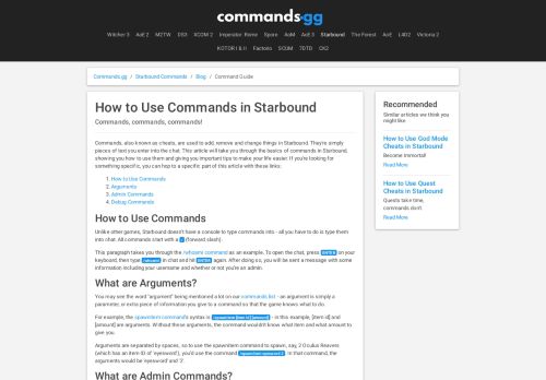 
                            11. How to Use Commands in Starbound | Commands.gg