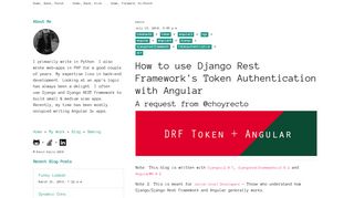 
                            11. How to use Django Rest Framework's Token Authentication with Angular