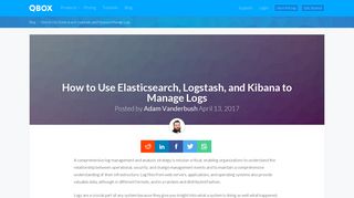 
                            11. How to Use Elasticsearch, Logstash, and Kibana to Manage Logs