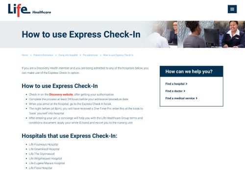 
                            9. How To Use Express Check-In | Patient Information | Life Healthcare