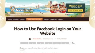 
                            12. How to Use Facebook Login on Your Website : Social Media Examiner