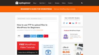 
                            10. How to use FTP to upload files to WordPress for Beginners