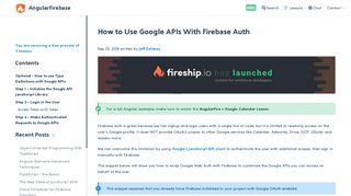 
                            10. How to Use Google APIs With Firebase Auth | AngularFirebase