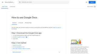 
                            7. How to use Google Docs - Android - Docs Editors Help - Google Support