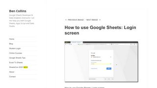 
                            12. How to use Google Sheets: Login screen - Ben Collins