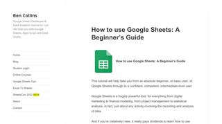 
                            12. How to use Google Sheets: The Complete Beginner's Guide