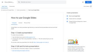 
                            7. How to use Google Slides - Computer - Docs Editors Help