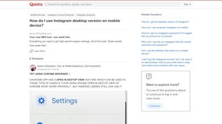 
                            7. How to use Instagram desktop version on mobile device - Quora