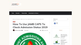 
                            12. How To Use JAMB CAPS To Check Admission Status 2018/2019 ...