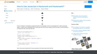 
                            13. How to Use Javascript in Hackerrank and Hackerearth? - Stack Overflow