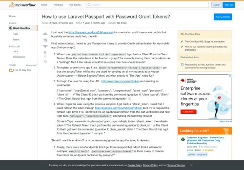 
                            11. How to use Laravel Passport with Password Grant Tokens? - Stack ...