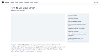 
                            9. How To Use Linux Screen | Linuxize