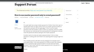 
                            11. How to use master password only to reveal password? | Firefox ...