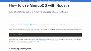 
                            12. How to use MongoDB with Node.js - Flavio Copes