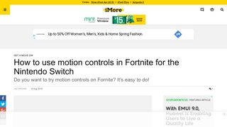 
                            12. How to use motion controls in Fortnite for the Nintendo Switch | iMore