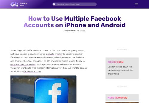 
                            13. How to Use Multiple Facebook Accounts on iPhone, Android