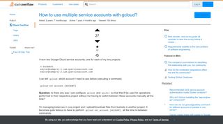 
                            8. How to use multiple service accounts with gcloud? - Stack Overflow