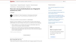 
                            10. How to use my Android phone as a fingerprint scanner for a PC - Quora