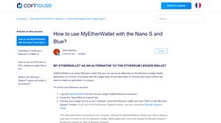 
                            13. How to use MyEtherWallet with the Nano S and Blue? – Coinhouse