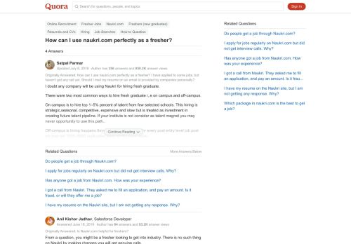 
                            8. How to use naukri.com perfectly as a fresher - Quora