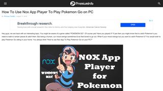 
                            4. How To Use Nox App Player To Play Pokemon Go on PC - PremiumInfo